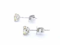 Witgouden diamanten oorbellen van 1.00 carat - afbeelding 6 van  10