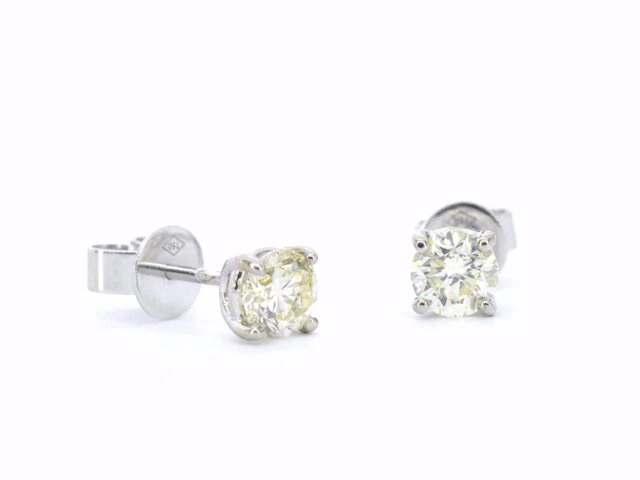 Witgouden diamanten oorbellen van 1.00 carat - afbeelding 9 van  10