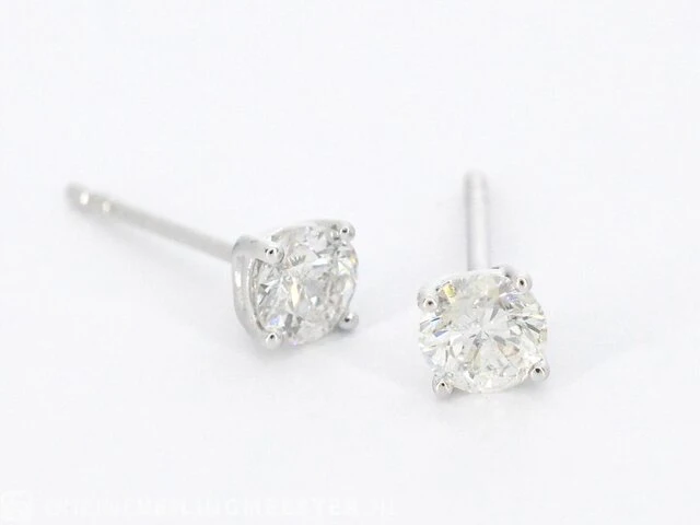 Witgouden diamanten oorbellen van 1.00 carat - afbeelding 1 van  7