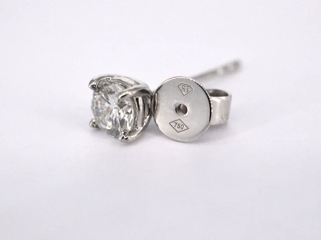 Witgouden diamanten oorbellen van 1.00 carat - afbeelding 7 van  7