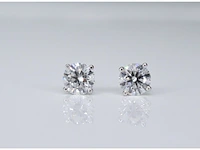 Witgouden diamanten oorbellen van 1.00 carat - afbeelding 4 van  8