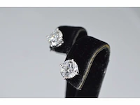 Witgouden diamanten oorbellen van 1.00 carat - afbeelding 6 van  8