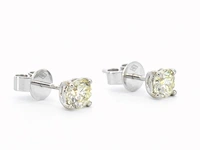 Witgouden diamanten oorbellen van 1.00 carat - afbeelding 6 van  11