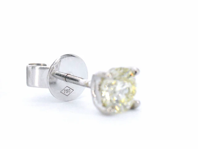 Witgouden diamanten oorbellen van 1.00 carat - afbeelding 10 van  10