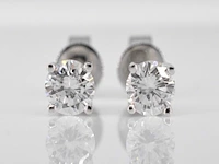 Witgouden diamanten oorbellen van 1.04 carat - afbeelding 1 van  6