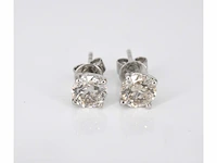 Witgouden diamanten oorbellen van 1.20 carat - afbeelding 4 van  7