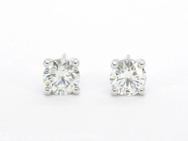Witgouden diamanten oorbellen van 2.00 carat - afbeelding 6 van  8