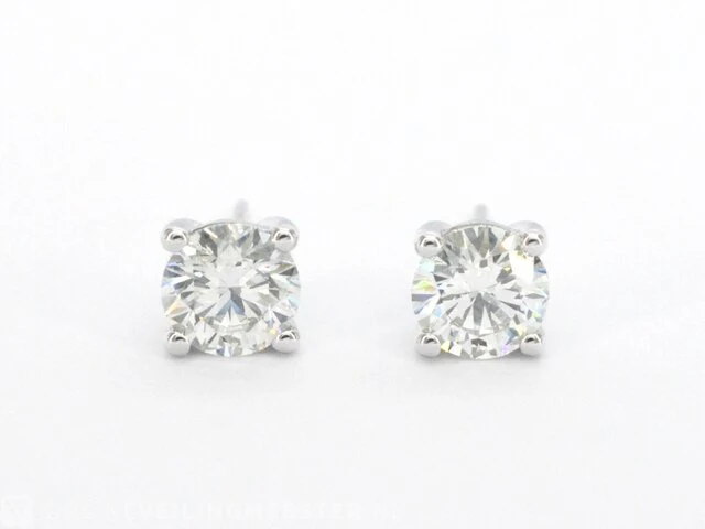 Witgouden diamanten oorbellen van 2.00 carat - afbeelding 7 van  9