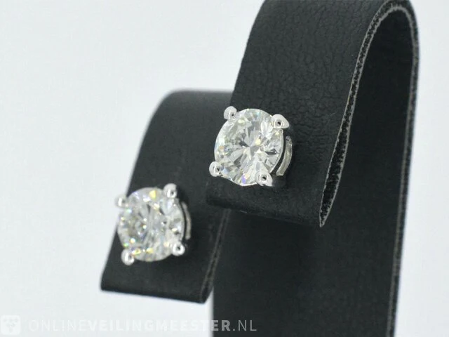 Witgouden diamanten oorbellen van 2.00 carat - afbeelding 3 van  8
