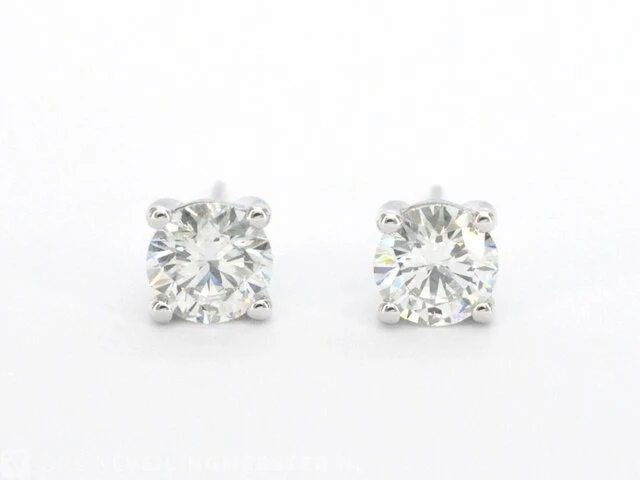 Witgouden diamanten oorbellen van 2.00 carat - afbeelding 6 van  8