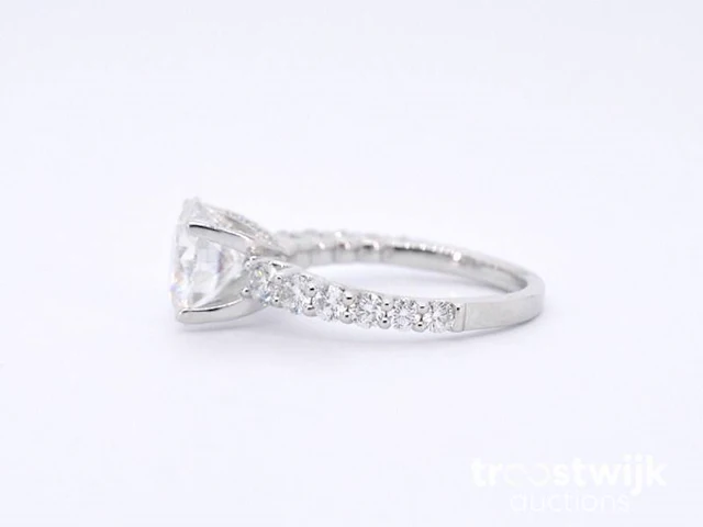 Witgouden diamanten ring met een gemaakte briljant cut van 3.00 carat - afbeelding 5 van  9