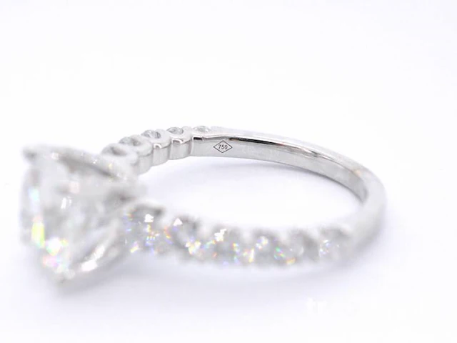 Witgouden diamanten ring met een gemaakte briljant cut van 3.00 carat - afbeelding 8 van  9