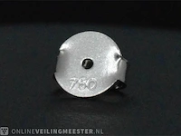 Witgouden diamanten solitair oorbellen met een entourage van 1.26 carat - afbeelding 9 van  9