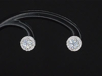 Witgouden diamanten solitair oorbellen van 1.26 carat - afbeelding 1 van  8