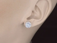 Witgouden diamanten solitair oorbellen van 1.26 carat - afbeelding 2 van  8