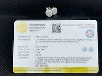 Witgouden diamanten solitair oorbellen van 1.26 carat - afbeelding 3 van  8
