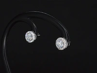 Witgouden diamanten solitair oorbellen van 1.26 carat - afbeelding 4 van  8