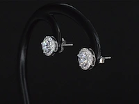 Witgouden diamanten solitair oorbellen van 1.26 carat - afbeelding 6 van  8