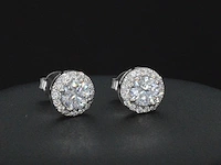 Witgouden diamanten solitair oorbellen van 1.26 carat - afbeelding 7 van  8