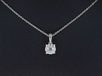 Witgouden entourage hanger met briljant geslepen diamanten, excl. ketting - afbeelding 2 van  7