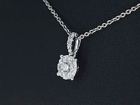 Witgouden entourage hanger met briljant geslepen diamanten - afbeelding 3 van  7