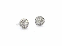 Witgouden entourage oorbellen met diamant - afbeelding 5 van  10