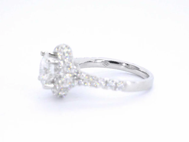 Witgouden entourage ring briljant 2.00 ct - afbeelding 2 van  10