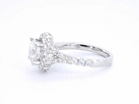 Witgouden entourage ring briljant 2.00 ct - afbeelding 2 van  10