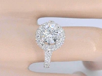Witgouden entourage ring briljant 2.00 ct - afbeelding 3 van  10