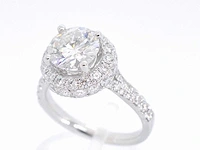 Witgouden entourage ring briljant 2.00 ct - afbeelding 5 van  10