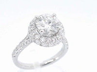 Witgouden entourage ring briljant 2.00 ct - afbeelding 6 van  10