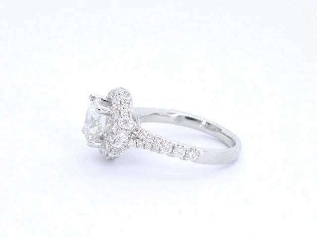 Witgouden entourage ring briljant 2.00 ct - afbeelding 7 van  10