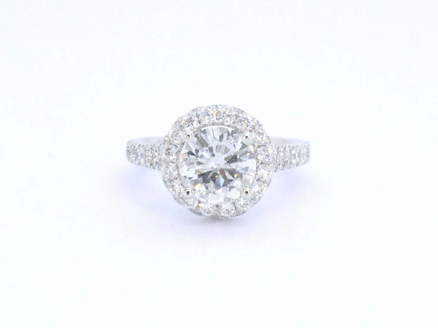Witgouden entourage ring briljant 2.00 ct - afbeelding 8 van  10