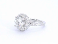 Witgouden entourage ring briljant 2.00 ct - afbeelding 10 van  10