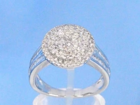 Witgouden entourage ring met 1.00 carat diamanten - afbeelding 1 van  12