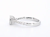 Witgouden entourage ring met briljant geslepen diamanten - afbeelding 5 van  9