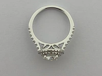 Witgouden entourage ring met diamanten en een briljant - natuurlijk - afbeelding 5 van  9