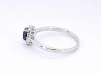 Witgouden entourage ring met diamanten en natuurlijke opaal - afbeelding 6 van  10