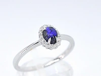Witgouden entourage ring met diamanten en natuurlijke opaal - afbeelding 4 van  10