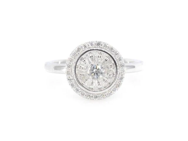 Witgouden entourage ring met diamanten - afbeelding 5 van  7
