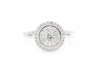 Witgouden entourage ring met diamanten - afbeelding 5 van  7