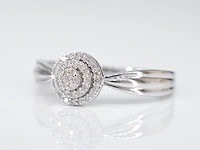 Witgouden entourage ring met diamanten - afbeelding 4 van  9
