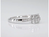 Witgouden entourage ring met diamanten - afbeelding 4 van  9
