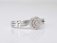 Witgouden entourage ring met diamanten - afbeelding 7 van  7
