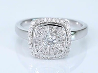 Witgouden entourage ring met diamanten - afbeelding 1 van  9