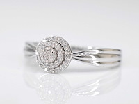 Witgouden entourage ring met diamanten - afbeelding 4 van  9