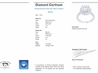 Witgouden entourage ring met een briljant geslepen diamant 2.00 carat - afbeelding 5 van  10