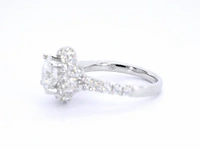 Witgouden entourage ring met een briljant geslepen diamant 2.00 carat - afbeelding 10 van  10
