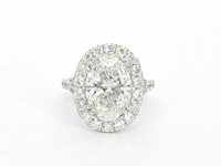 Witgouden entourage ring met een ovaal van 5.00 carat - afbeelding 5 van  8