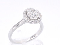 Witgouden entourage ring vol gezet met diamanten - afbeelding 5 van  10